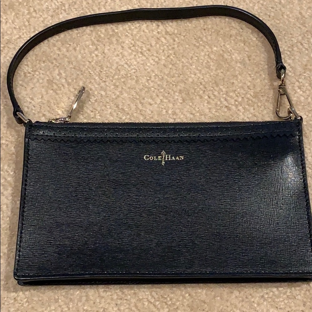 Cole Haan Black Leather Convertible Wristlet